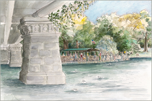 Waiting for the Swan Boat, Boston Public Garden by Mary Mullin