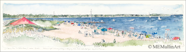 Dowses Beach, Summer print by MEMullinArt