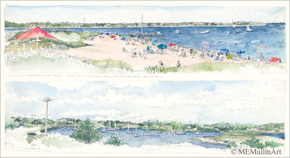 Dowses Beach and East Bay,  Osterville print by MEMullinArt