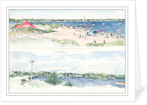 Dowses Beach and East Bay, Osterville Notecard