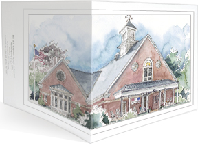 The Village Library wraparound notecard by MEMullin