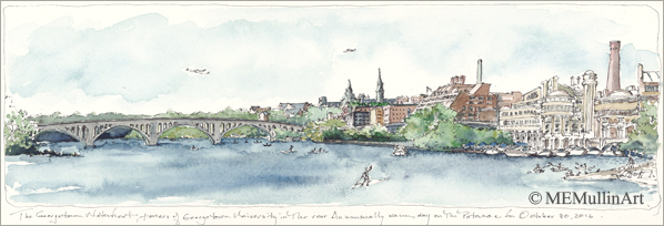 The Georgetown Waterfront print by MEMullin