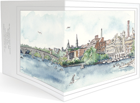 The Georgetown Waterfront wraparound notecard by MEMullin