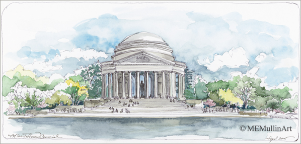 The Jefferson Memorial print by MEMullinArt