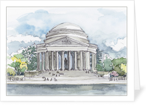 The Jefferson Memorial notecard by MEMullinArt