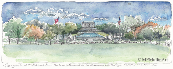 The National Mall. WWII Memorial to the Lincoln Memorial print by MEMullin