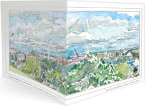 The View from Arlington National Cemetery wraparound notecard by MEMullin