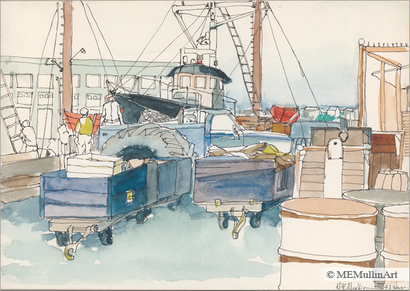 MEMullinArt - Two Boats Abreast Along the Pier
