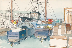 MEMullinArt - Between Trips, The Boston Fish Pier