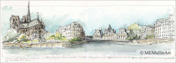 Along the Seine, Notre Dame, Paris by MEMullinArt