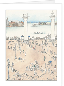 The Pigeons of Venice notecard by Mary Mullin